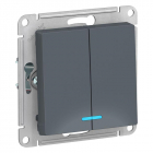 Выключатель 2-кл. СП AtlasDesign 10А IP20 (сх. 5а) 10AX с подсветкой механизм грифель SE ATN000753 - smartlife-ural.ru – Екатеринбург