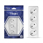 Розетка 4-м ОП Frea 16А IP20 250В без заземл. АБС-пластик бел. TOKOV ELECTRIC TKE-FR-R4-C01 - smartlife-ural.ru – Екатеринбург