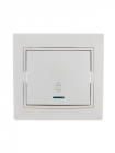 Переключатель проходной 1-кл. СП Mira 10А с подсветкой с бел. вставкой бел. LEZARD 701-0202-114 - smartlife-ural.ru – Екатеринбург
