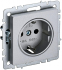 Розетка BRITE РС11-1-0-БрА 16А с заземл. без защ. шторки механизм алюм. IEK BR-R11-16-K47 - smartlife-ural.ru – Екатеринбург