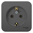 Розетка 1-м ОП Blanca 16А IP20 250В с заземл. без защ. шторок с изолир. пластиной (компакт) антрацит SE BLNRA110116 - smartlife-ural.ru – Екатеринбург