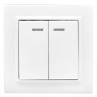 Выключатель 2-кл. СП Минск 10А IP20 с индикатором бел. Basic EKF ERV10-123-10 - smartlife-ural.ru – Екатеринбург