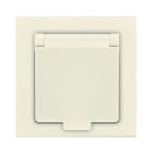 Розетка 1-м СП Афина 16А IP20 с заземл. с крышкой в сборе сл. кость (ivory) Universal A0029-I - smartlife-ural.ru – Екатеринбург