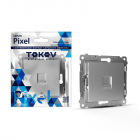 Розетка телефонная 1-м СП Pixel RJ11 механизм алюм. TOKOV ELECTRIC TKE-PX-RT1-C03 - smartlife-ural.ru – Екатеринбург