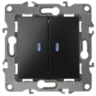 Выключатель 2-кл. СП Эра12 12-1105-05 10А IP20 250В 10AX с подсветкой механизм антрацит Эра Б0014661 - smartlife-ural.ru – Екатеринбург