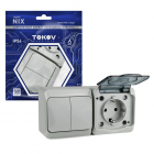 Блок ОП Nix (розетка 16А 250В с заземл. + 2-кл. выкл. 10А) IP54 сер. TOKOV ELECTRIC TKE-NX-V2RZ-C06T-IP54 - smartlife-ural.ru – Екатеринбург