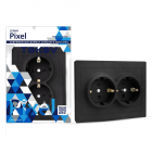 Розетка 2-м СП Pixel 16А IP20 с заземл. защ. шторки в сборе карбон TOKOV ELECTRIC TKE-PX-R2FZSF-C14 - smartlife-ural.ru – Екатеринбург