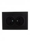 Розетка 2-м СП Mira 16А IP20 без заземл. со вставкой керамика черн. бархат LEZARD 701-4242-128 - smartlife-ural.ru – Екатеринбург