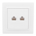 Розетка компьютерная + телефонная 2-м СП Минск RJ45 + Phone бел. Basic EKF ERK00-135-10 - smartlife-ural.ru – Екатеринбург