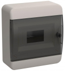 Корпус ЩРН-П-8 TEKFOR IP41 черн. прозр. дверь пластик. IEK TF5-KP12-N-08-41-K01-K03 - smartlife-ural.ru – Екатеринбург