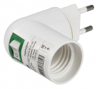 Переходник ПР7/16-27-R02 вилка 220В-патрон Е27 пластик бел. IEK EPP16-02-01-K01 - smartlife-ural.ru – Екатеринбург