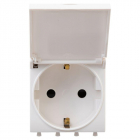 Розетка 1-м 2мод. Avanti "Белое облако" 16А IP41 2P+E защ. шторки с крышкой бел. DKC 4400012 - smartlife-ural.ru – Екатеринбург