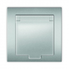 Розетка 1-м СП Афина 16А IP20 с заземл. с крышкой в сборе серебр. Universal A0029-S - smartlife-ural.ru – Екатеринбург