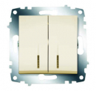 Выключатель 2-кл. 1мод. СП Cosmo 10А IP20 с подсветкой механизм крем. ABB 619-010300-203 - smartlife-ural.ru – Екатеринбург