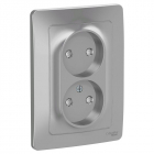 Розетка 2-м СП Blanca 16А IP20 250В без заземл. защ. шторки алюм. SE BLNRS000123 - smartlife-ural.ru – Екатеринбург
