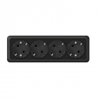 Розетка 4-м ОП Олимп 16А IP20 с заземл. черн. Universal 2221 - smartlife-ural.ru – Екатеринбург