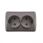 Розетка 2-м ОП Клио 16А IP44 с заземл. сер. UNIVersal К2231-Gr - smartlife-ural.ru – Екатеринбург