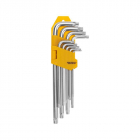 Набор ключей имбусовых Tamper-Torx 9шт ТТ10-ТТ50 закаленные удлиненные никель Kranz KR-12-5221 - smartlife-ural.ru – Екатеринбург