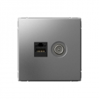 Розетка компьютерная + телевизионная 2-м СП ArtGallery RJ45 кат.5E + TV механизм сталь SE GAL000989 - smartlife-ural.ru – Екатеринбург