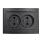 Розетка 2-м СП Бриллиант 16А IP20 без заземл. в сборе графит Universal 7947519-Gr - smartlife-ural.ru – Екатеринбург
