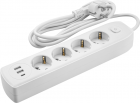 Удлинитель 4х5м с заземл. 10А IP20 90 843 OPE-USB-04-500-ESC-3x1 USB 2xType-A + Type-C с кнопкой ОНЛАЙТ 90843 - smartlife-ural.ru – Екатеринбург