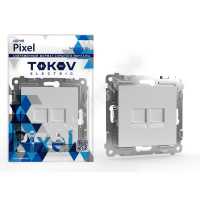 Розетка компьютерная 2-м СП Pixel RJ45 кат.5E механизм бел. TOKOV ELECTRIC TKE-PX-RC2-C01 - smartlife-ural.ru – Екатеринбург