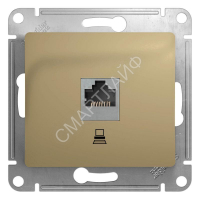 Розетка компьютерная 1-м СП Glossa RJ45 кат.5E механизм титан SE GSL000481K - smartlife-ural.ru – Екатеринбург
