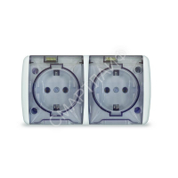 Розетка 2-м ОП Клио 16А IP54 с заземл. с прозр. крышкой бел. Universal К2232 - smartlife-ural.ru – Екатеринбург