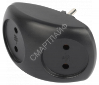 Разветвитель электрический SPx-2-B на 2 розетки без заземл. 10А черн. Эра Б0059720 - smartlife-ural.ru – Екатеринбург