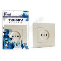 Розетка 1-м СП Pixel 16А IP20 без заземл. в сборе беж. TOKOV ELECTRIC TKE-PX-R1F-C02 - smartlife-ural.ru – Екатеринбург