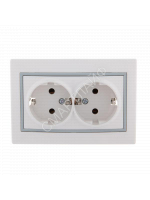 Розетка 2-м СП Mira 16А IP20 с заземл. с сер. вставкой керамика бел. LEZARD 701-0215-127 - smartlife-ural.ru – Екатеринбург