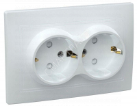 Розетка 2-м СП Кварта РСш12-3-КБ 16А IP20 с заземл. защ. шторки бел. GENERICA ERK21-K01-16-DM - smartlife-ural.ru – Екатеринбург