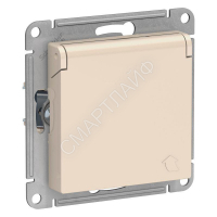 Розетка 1-м СП AtlasDesign 16А IP20 с заземл. защ. шторки с крышкой механизм беж. SE ATN000246 - smartlife-ural.ru – Екатеринбург