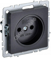 Розетка BRITE РС10-1-0-БрЧ 10А без заземл. без защ. шторок механизм черн. IEK BR-R10-10-K02 - smartlife-ural.ru – Екатеринбург