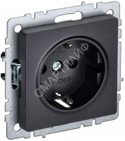 Розетка BRITE РС11-1-0-БрЧ 16А с заземл. без защ. шторки механизм черн. IEK BR-R11-16-K02 - smartlife-ural.ru – Екатеринбург