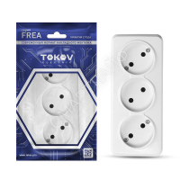Розетка 3-м ОП Frea 16А IP20 250В без заземл. АБС-пластик бел. TOKOV ELECTRIC TKE-FR-R3-C01 - smartlife-ural.ru – Екатеринбург