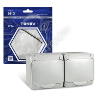 Розетка 2-м ОП Nix 16А IP54 250В с заземл. с крышкой сер. TOKOV ELECTRIC TKE-NX-R2Z-C06-IP54 - smartlife-ural.ru – Екатеринбург