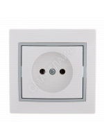 Розетка 1-м СП Mira 16А IP20 без заземл. с сер. вставкой керамика бел. LEZARD 701-0215-121 - smartlife-ural.ru – Екатеринбург