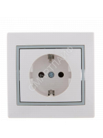 Розетка 1-м СП Mira 16А IP20 с заземл. с сер. вставкой керамика бел. LEZARD 701-0215-122 - smartlife-ural.ru – Екатеринбург