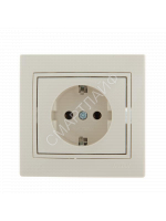 Розетка 1-м СП Mira 16А IP20 с заземл. со вставкой керамика крем. LEZARD 701-0303-122 - smartlife-ural.ru – Екатеринбург