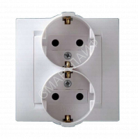 Розетка 2-м СП Simon15 16А IP20 250В с заземл. винт. клеммы бел. Simon 1590459-030 - smartlife-ural.ru – Екатеринбург