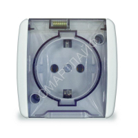 Розетка 1-м ОП Клио 16А IP44 с заземл. с прозр. крышкой бел. UNIVersal К2229 - smartlife-ural.ru – Екатеринбург