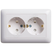 Розетка 2-м СП Хит 16А IP20 с заземл. защ. шторки бел. SE RS16-231-B - smartlife-ural.ru – Екатеринбург