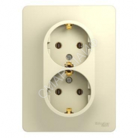 Розетка 2-м СП Glossa 16А IP20 с заземл. в сборе беж. SE GSL000224 - smartlife-ural.ru – Екатеринбург