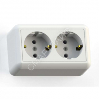 Розетка 2-м ОП Оптима РА16-374 16А IP20 с заземл. с монтаж. пластиной бел. Кунцево 8010 - smartlife-ural.ru – Екатеринбург