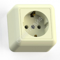 Розетка 1-м ОП Оптима РА16-376 16А IP20 с заземл. с монтаж. пластиной сл. кость Кунцево 8036 - smartlife-ural.ru – Екатеринбург