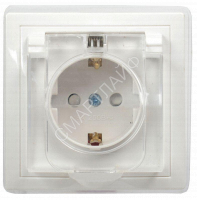 Розетка 1-м СП Кварта РСбш10-3-ККБ-44 16А IP44 с заземл. защ. шторки с крышкой керамика бел. GENERICA ERK70-K01-10-DM-44 - smartlife-ural.ru – Екатеринбург