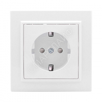 Розетка 1-м СП Минск 16А IP20 с заземл. защ. шторки бел. Basic EKF ERR16-028-100 - smartlife-ural.ru – Екатеринбург