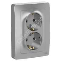 Розетка 2-м СП Blanca 16А IP20 250В с заземл. без защ. шторок алюм. SE BLNRS001023 - smartlife-ural.ru – Екатеринбург