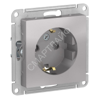 Розетка 1-м СП AtlasDesign 16А IP20 с заземл. защ. шторки механизм алюм. SE ATN000345 - smartlife-ural.ru – Екатеринбург
